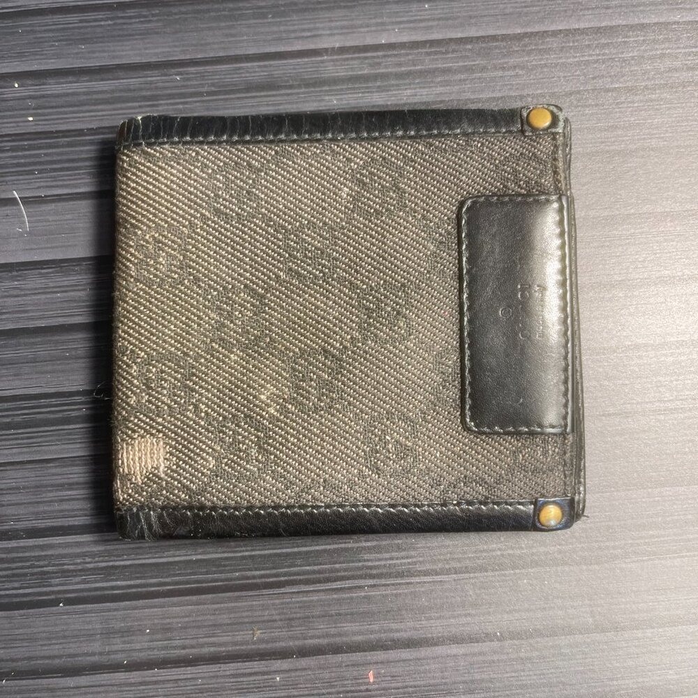 Gucci GG Canvas Black Bifold With Leather Accents